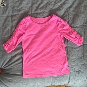 Lilly Pulitzer Pink Ruched Sleeve Top
